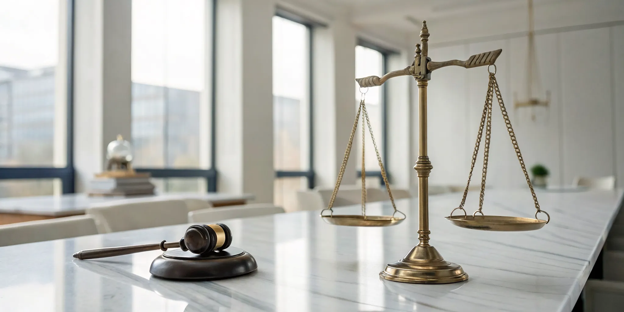 Gavel and scales of justice representing the civil law definition.