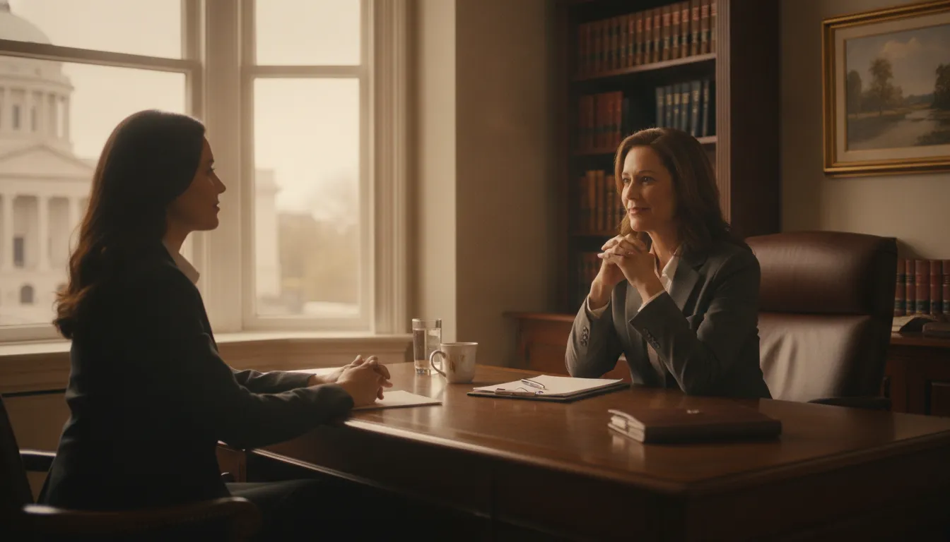 Virginia criminal defense lawyer discussing case options with a client